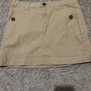 Tan Button-Accent Skirt